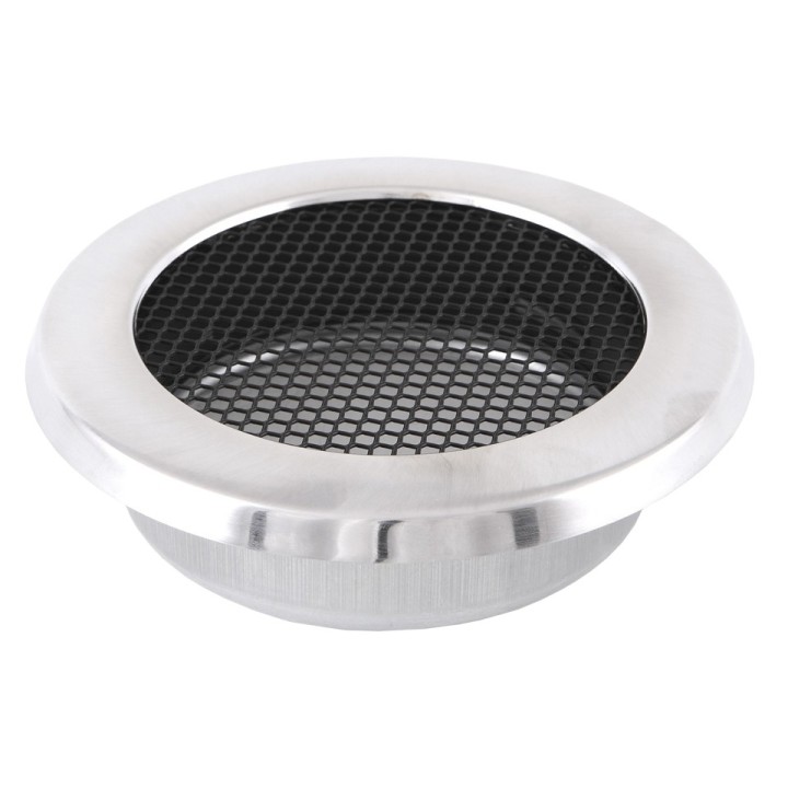 Grille de cheminée ronde 100mm chrome poli