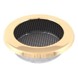 Grille de cheminée ronde 125mm laiton 