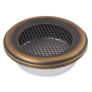 Rundes Lüftungsgitter 125mm Gold Patina