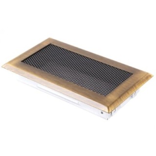 Grille de cheminée 10x20cm laiton patiné