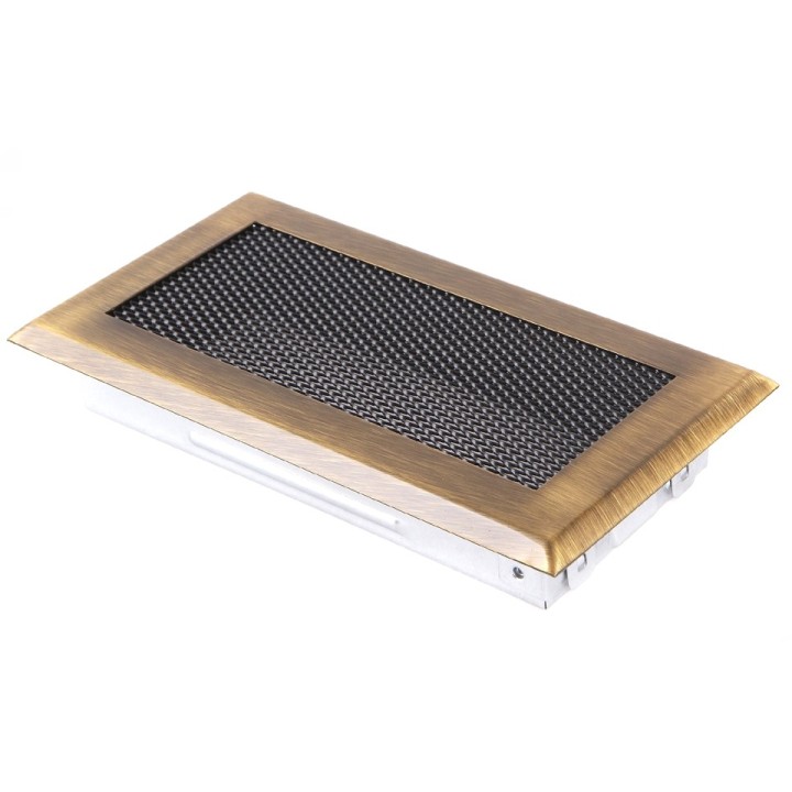 Grille de cheminée 10x20cm laiton patiné
