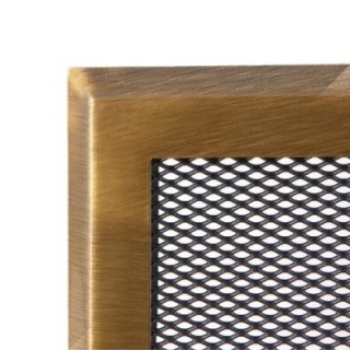 Grille de cheminée 10x20cm laiton patiné