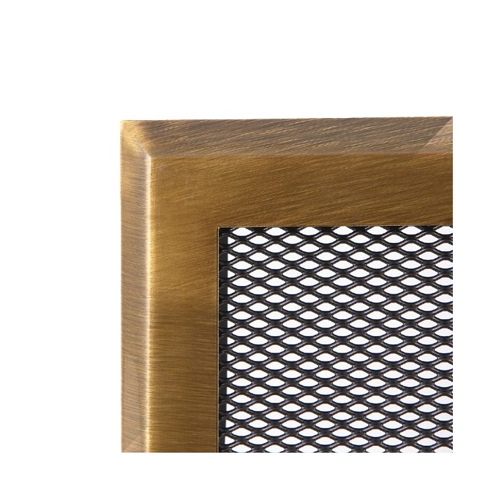 Grille de cheminée 10x20cm laiton patiné