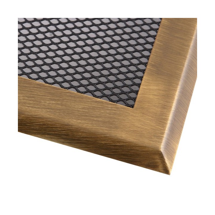 Grille de cheminée 10x20cm laiton patiné