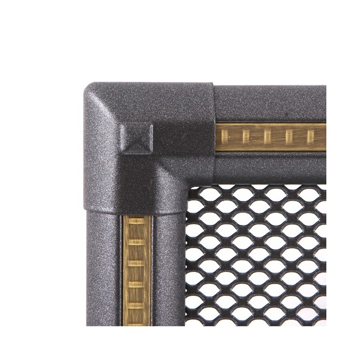 Ventilaton grate EXCLUSIVE 10x20cm graphite / brass-patina