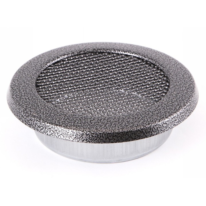 Kratka kominkowa wentylacyjna okrągła 160mm stare srebro