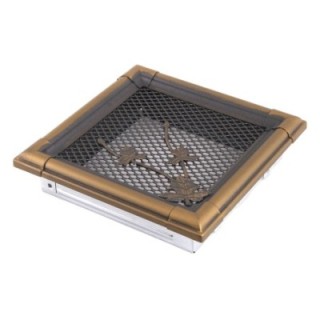 Grille de cheminée RETRO 16x16cm 
or patiné 