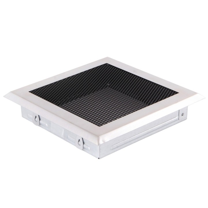 Lüftungsgitter 16x16cm Chrom Matt