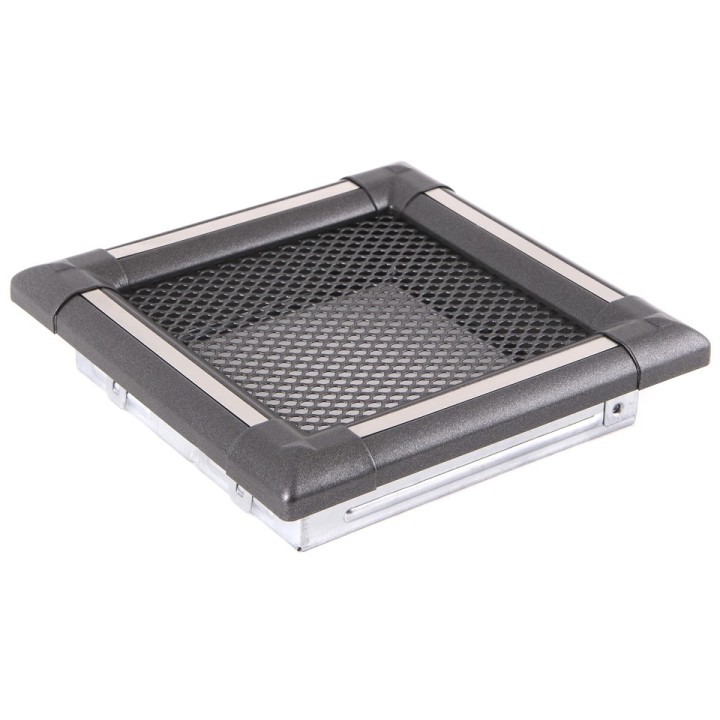 Kratka kominkowa wentylacyjna EXCLUSIVE 16x16cm grafit / inox