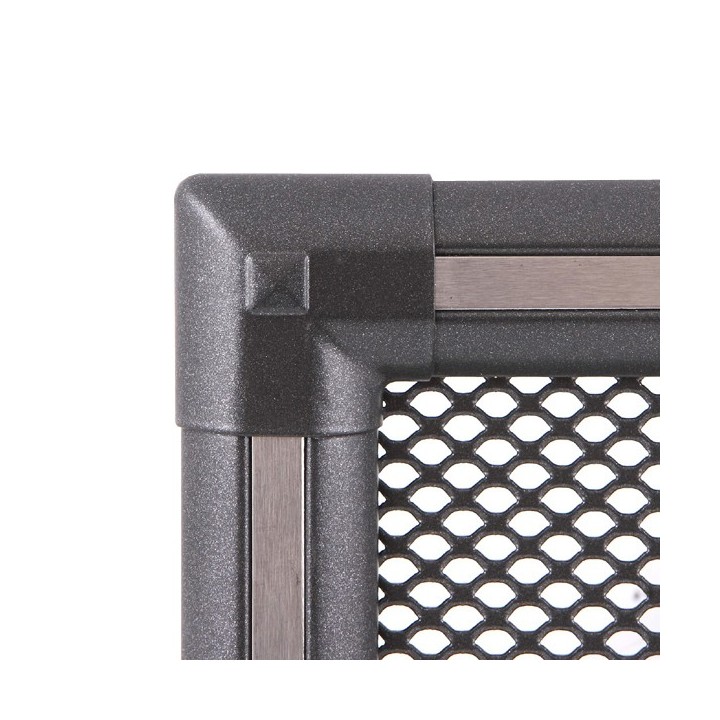 Kratka kominkowa wentylacyjna EXCLUSIVE 16x16cm grafit / inox