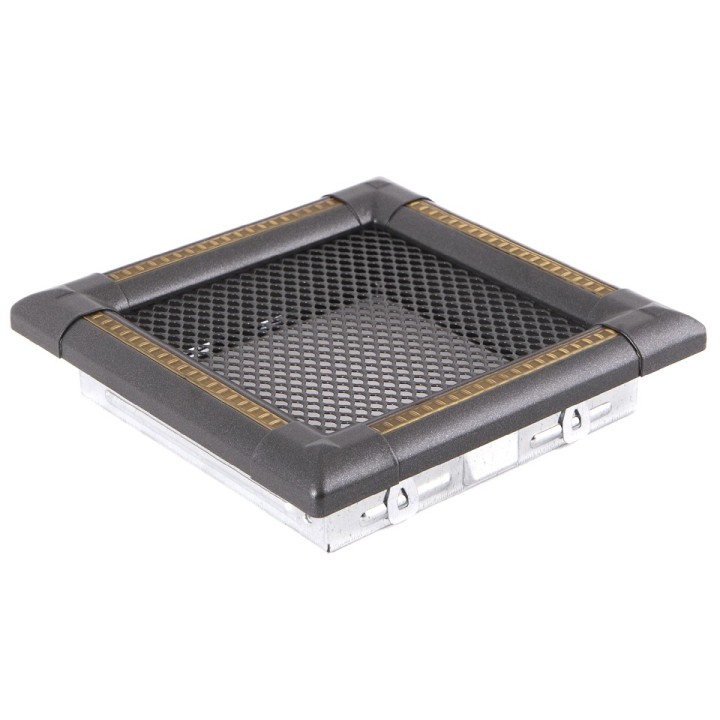 Ventilaton grate EXCLUSIVE 16x16cm graphite / brass-patina