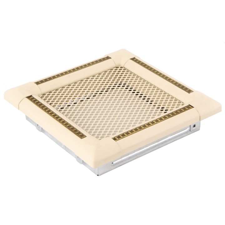 Ventilaton grate EXCLUSIVE 16x16cm ivory / brass-patina