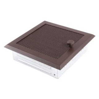 Kratka kominkowa wentylacyjna 16x16cm z żaluzją brąz brokatowy
