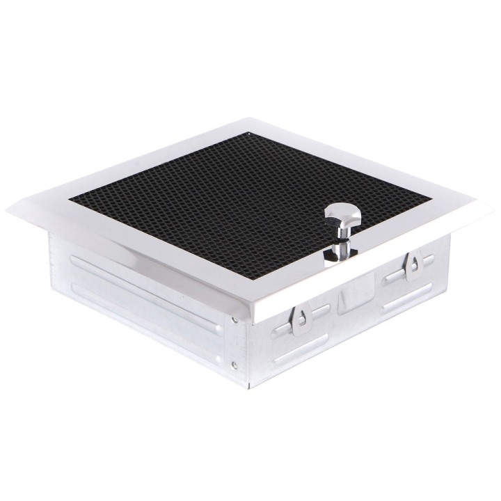 Ventilaton grate 16x16cm with venetian blind chrome