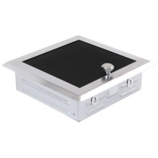 Lüftungsgitter 16x16cm mit Jalousie Chrom Matt