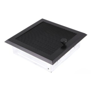 Lüftungsgitter 16x16cm mit Jalousie Schwarz Matt