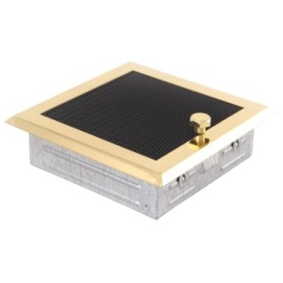Lüftungsgitter 16x16cm mit Jalousie Messing