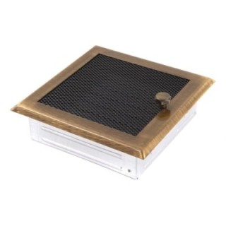 Ventilaton grate 16x16cm with venetian blind brass-patina