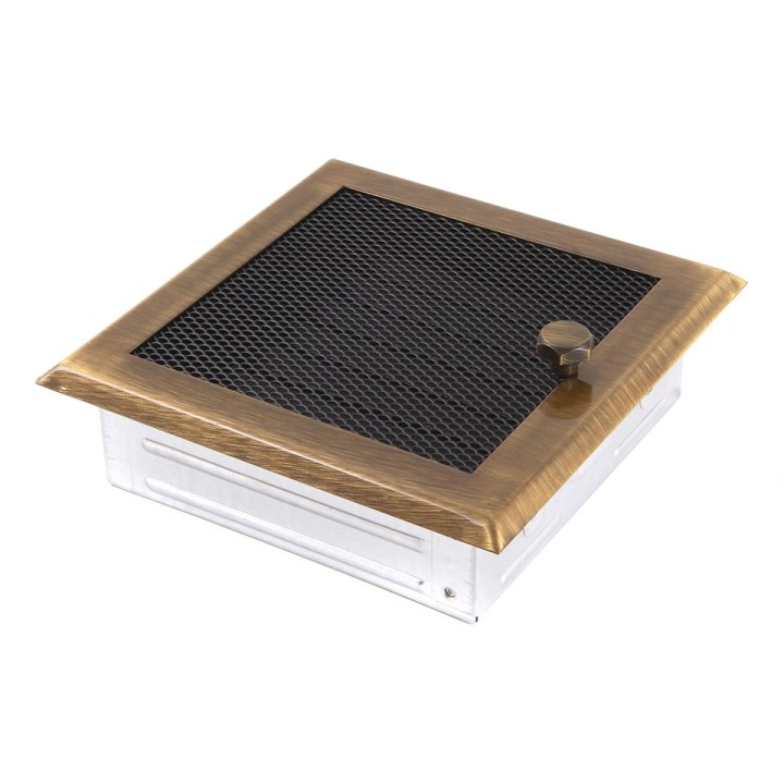 Ventilaton grate 16x16cm with venetian blind brass-patina