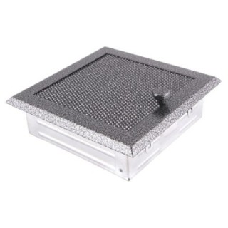 Lüftungsgitter 16x16cm mit Jalousie Silber Antik