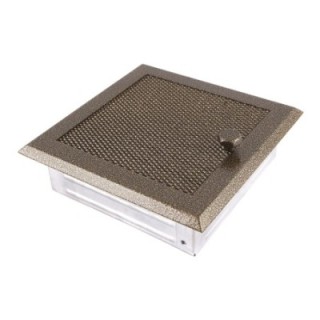 Kratka kominkowa wentylacyjna 16x16cm z żaluzją stare złoto