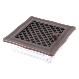 Kratka kominkowa wentylacyjna DECO 16x16cm z żaluzją miedziana patyna