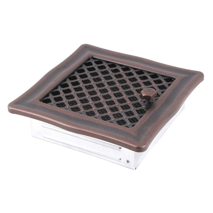 Ventilation grate DECO 16x16cm with venetian blind copper patina