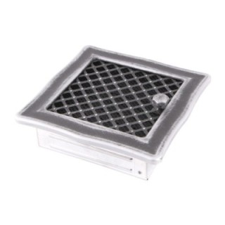 Ventilation grate DECO 16x16cm with venetian blind silver patina