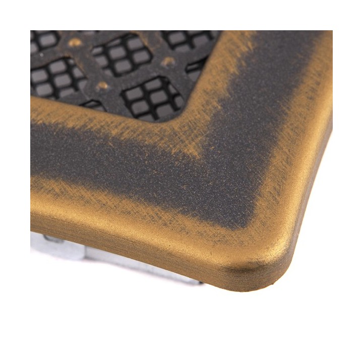 Ventilation grate DECO 16x16cm with venetian blind golden patina