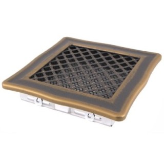 Ventilation grate DECO 16x16cm golden patina