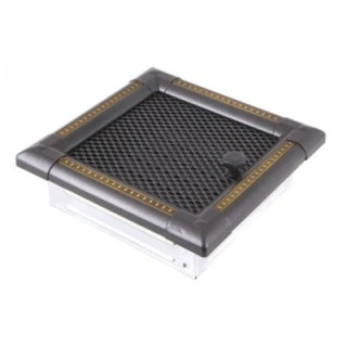 Grille de cheminée EXCLUSIVE
16x16cm à ailettes graphite / laiton patiné