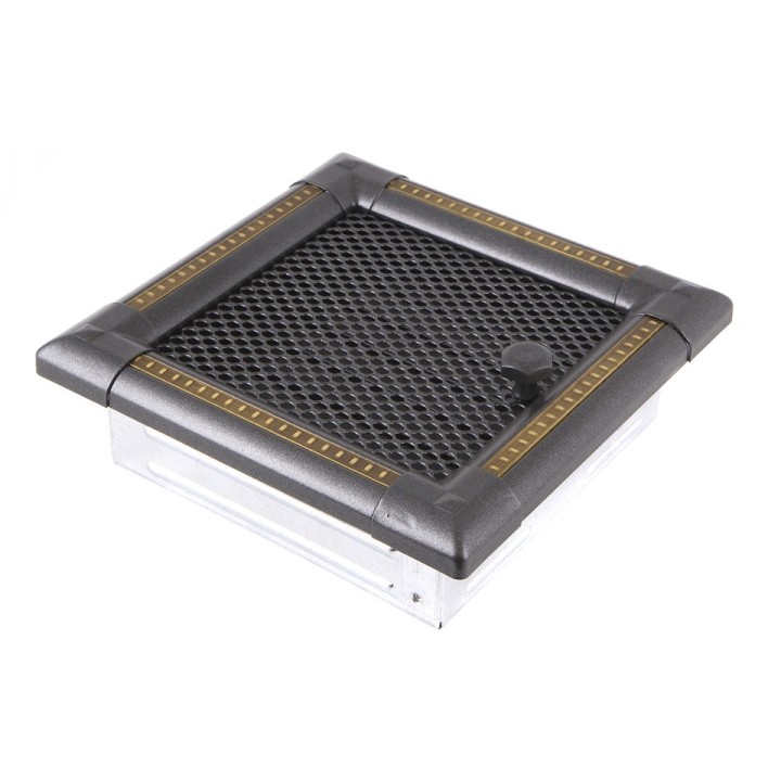 Grille de cheminée EXCLUSIVE
16x16cm à ailettes graphite / laiton patiné