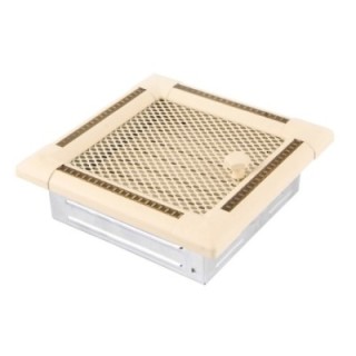 Ventilaton grate EXCLUSIVE 16x16cm with venetian blind ivory / brass-patina
