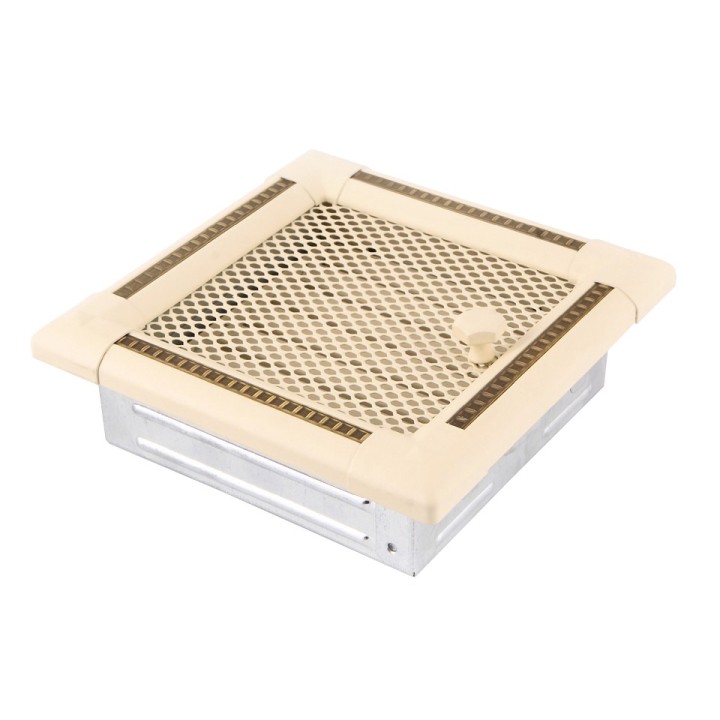 Ventilaton grate EXCLUSIVE 16x16cm with venetian blind ivory / brass-patina