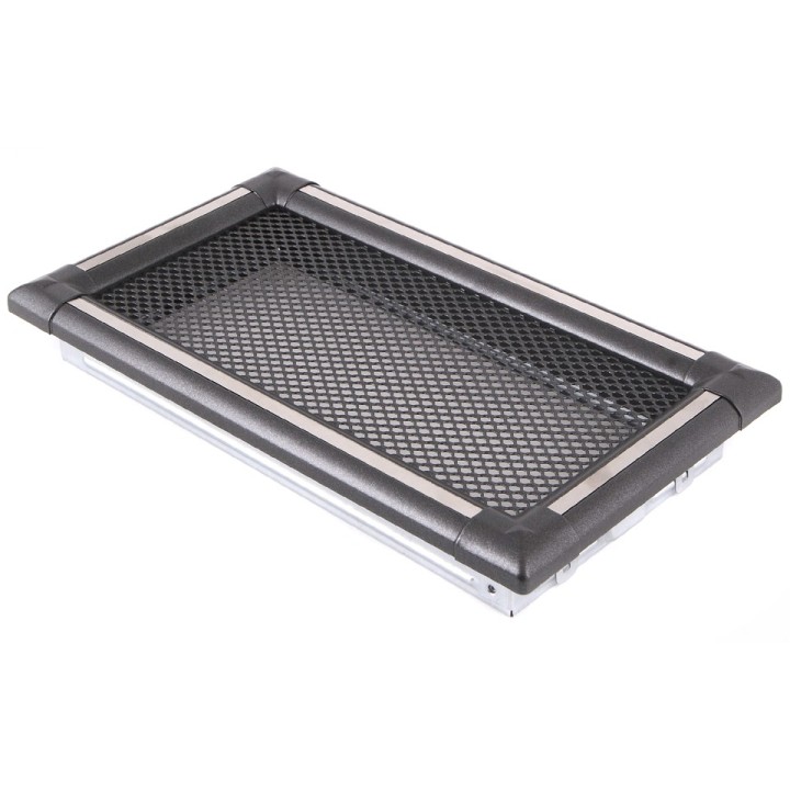 Kratka kominkowa wentylacyjna EXCLUSIVE 16x32cm grafit / inox