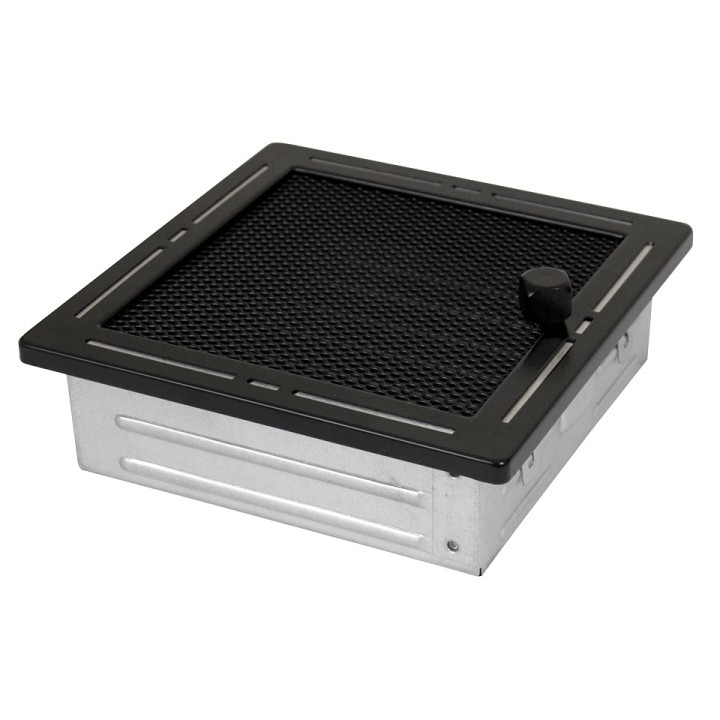 Ventilation grate TREND 16x16cm with venetian blind black matt
