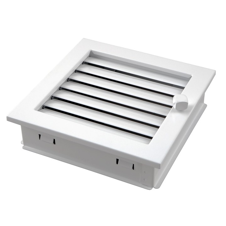 Grille de cheminée MODERN
20x20cm à ailettes blanc