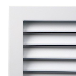 Grille de cheminée MODERN
20x20cm à ailettes blanc