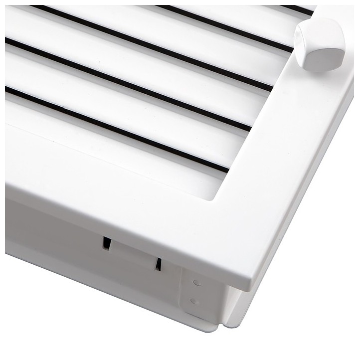 Grille de cheminée MODERN
20x20cm à ailettes blanc