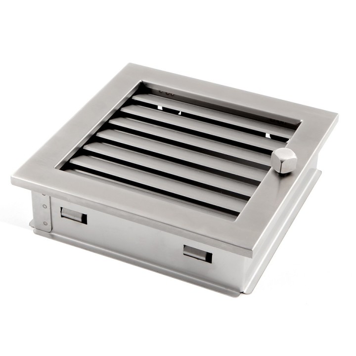 Kratka kominkowa wentylacyjna MODERN 20x20cm z żaluzją inox