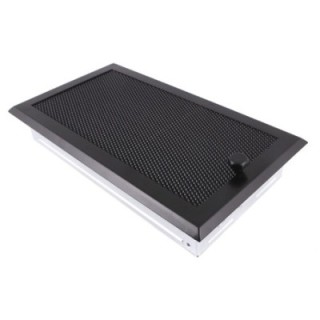 Lüftungsgitter 16x32cm mit Jalousie Schwarz Matt