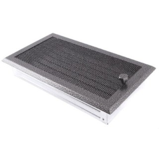Lüftungsgitter 16x32cm mit Jalousie Silber Antik