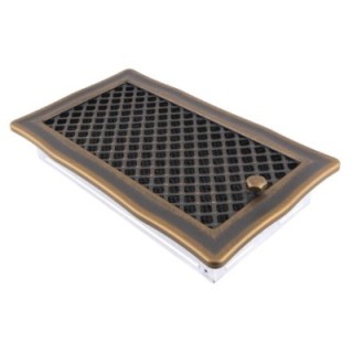 Ventilation grate DECO 16x32cm with venetian blind golden patina