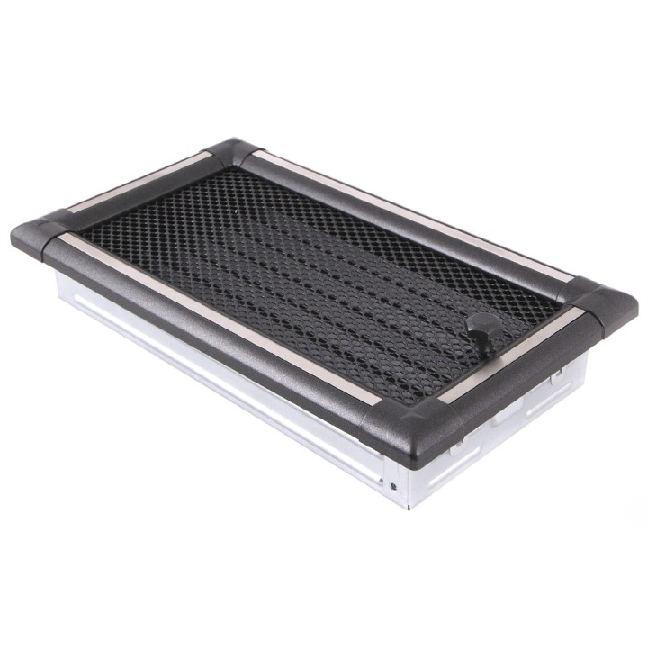 Kratka kominkowa wentylacyjna EXCLUSIVE 16x32cm z żaluzją grafit / inox