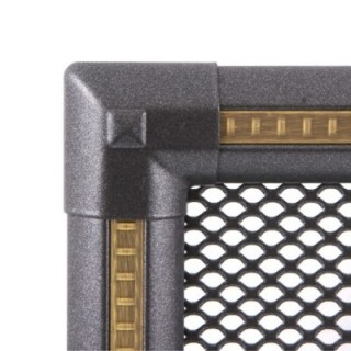 Ventilaton grate EXCLUSIVE 16x32cm with venetian blind graphite / brass-patina