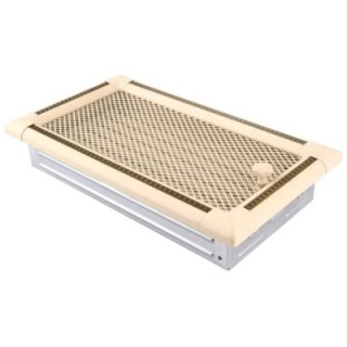 Grille de cheminée EXCLUSIVE16x32cm à ailettes ivoire / laiton patiné