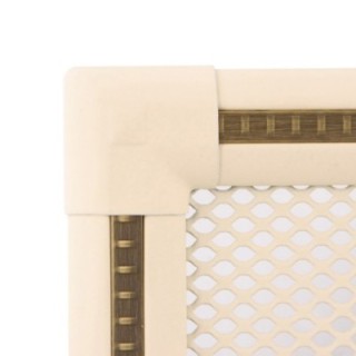 Grille de cheminée EXCLUSIVE16x32cm à ailettes ivoire / laiton patiné