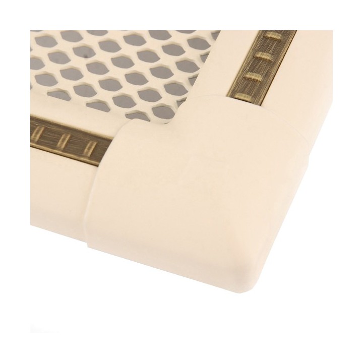Grille de cheminée EXCLUSIVE16x32cm à ailettes ivoire / laiton patiné