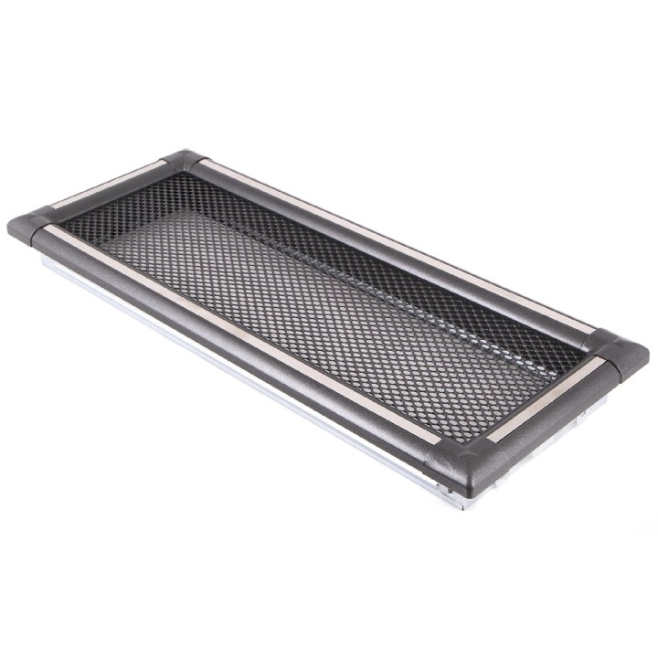 Kratka kominkowa wentylacyjna EXCLUSIVE 16x45cm grafit / inox