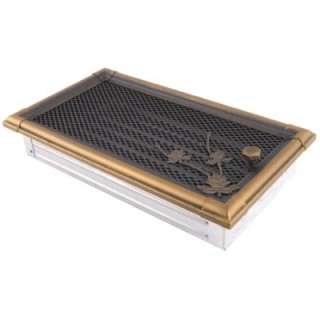 Grille de cheminée RETRO 16x32cm 
à ailettes or patiné 